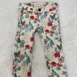 H&M Baby Floral Print Skinny Jeans – Cream Multi